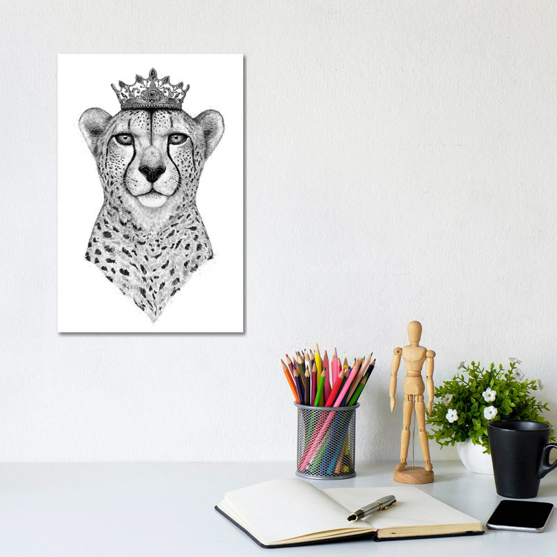 Queen Cheetah by Valeriya Korenkova - Wrapped Canvas Print, 30.48cm H x 20.32cm W x 1.905cm D