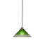 Luminaire suspendu à tige Averyon Paramount illustré en verre au fini nickel brossé-302698570-302698565