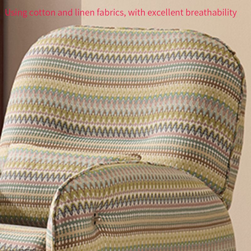 Fauteuil inclinable ergonomique, confortable et durable, Mélange de lin bleu / jaune
