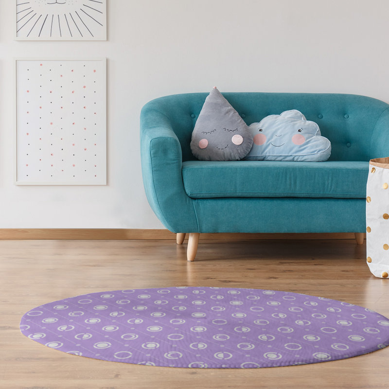 Tapis mauve/blanc lune phases, Rond 5 pi