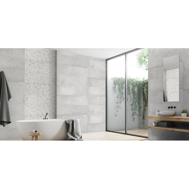 Carreau de céramique 12 po x 36 po London Blanco Décor Series, gris