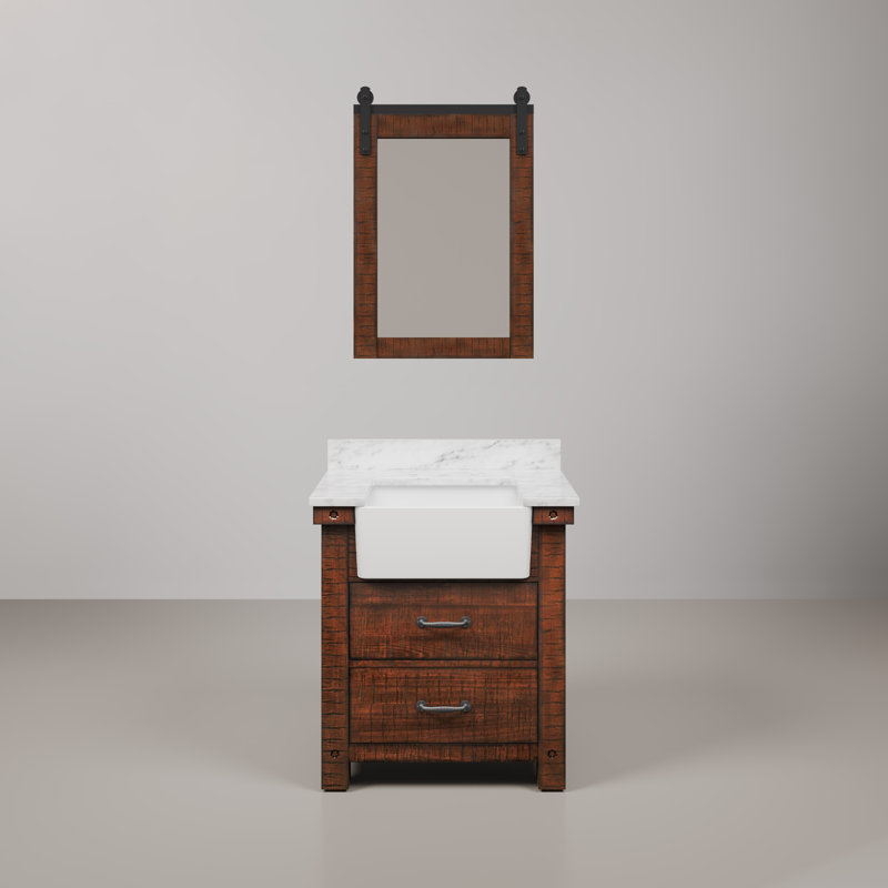 Paisley Single Vanity, Rustic Sienna, Mirror Included