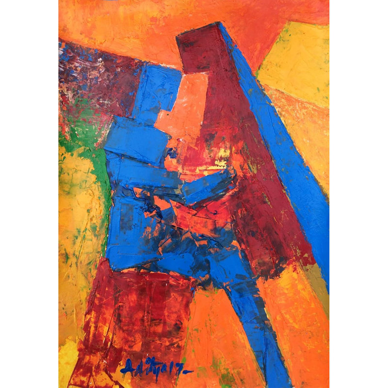 Loving Couple | Acrylic On Paper For Wall Décor | By Aditya Dev