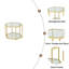 Table d'appoint hexagonale de luxe, plateau en verre trempé transparent avec structure en acier inoxydable doré, table basse décorative pour le salon, la chambre à coucher ou le bureau