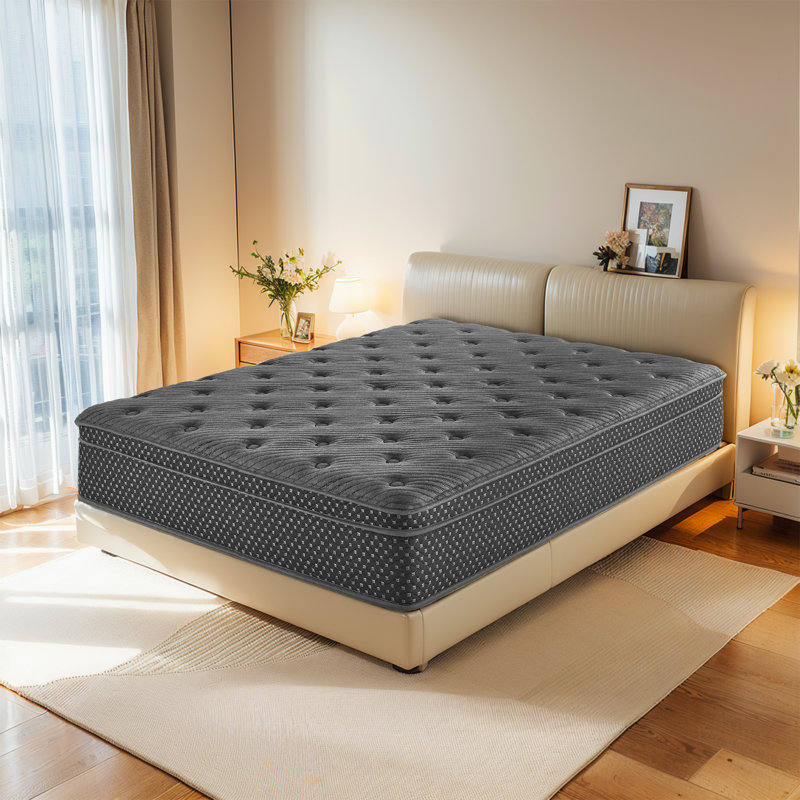 13"  Quilted Hybrid  Mattress With Moisture-Wicking Cover And High-Density Gel Memory Foam For Ultimate Comfort In A Box