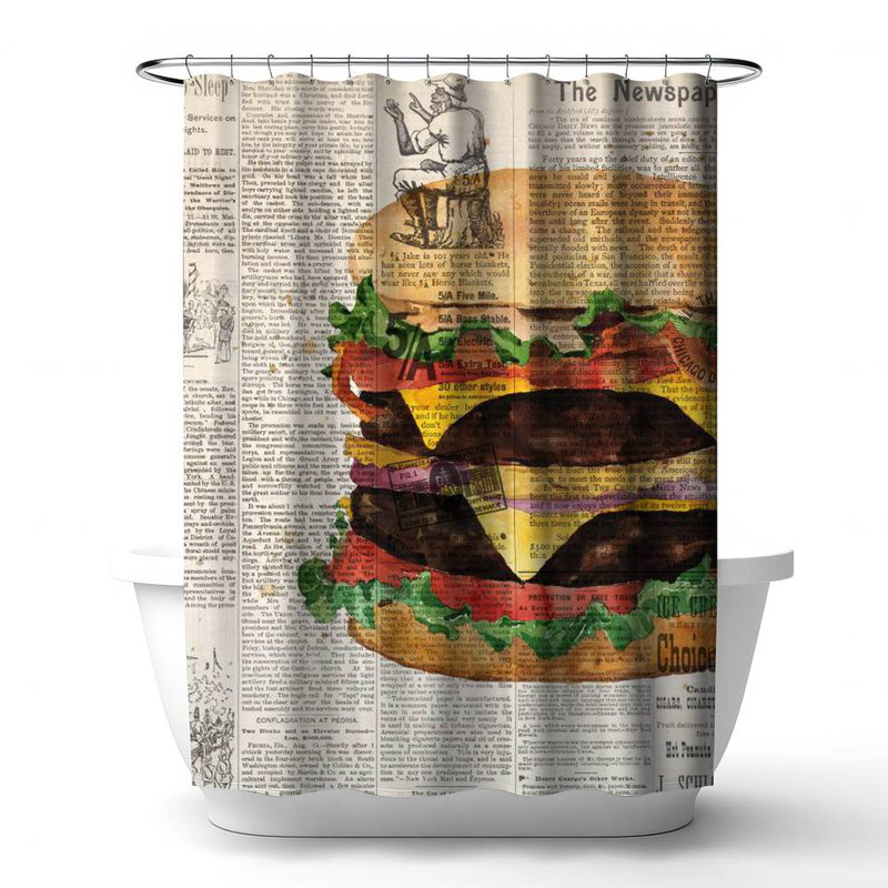 Shower Curtain GA79 – Polyester Shower Curtain, Dye Sublimation Print, 71" W × 74" L