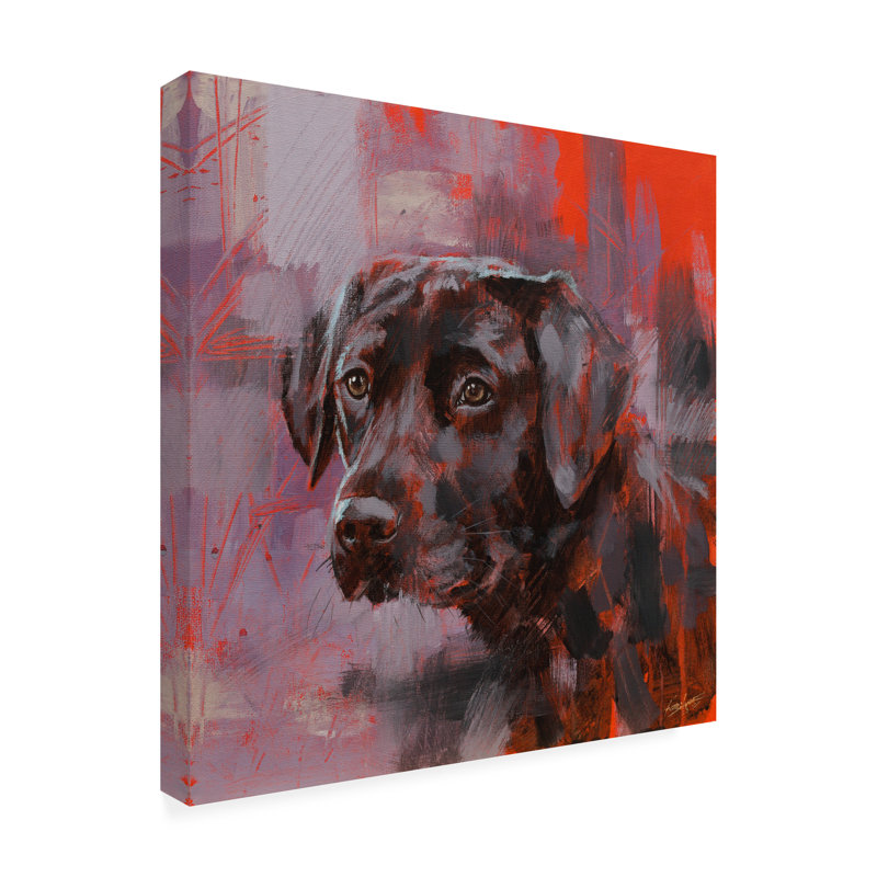 Art sur toile, Labrador noir, Labrador noir, H 14 po x l 14 po