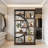 Spacious Geometric Bookcase, Metal & Wood, Industrial Style For Home