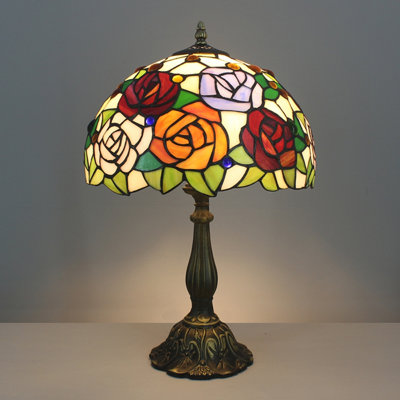 Lampe de table en verre coloré style Victoria Tiffany