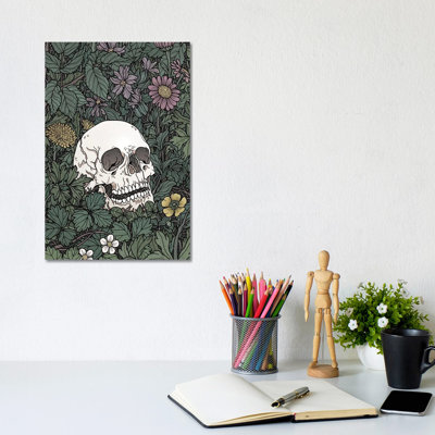 Skull And Flowers by Tiina Menzel - Gallery-Wrapped Canvas Giclée on Canvas