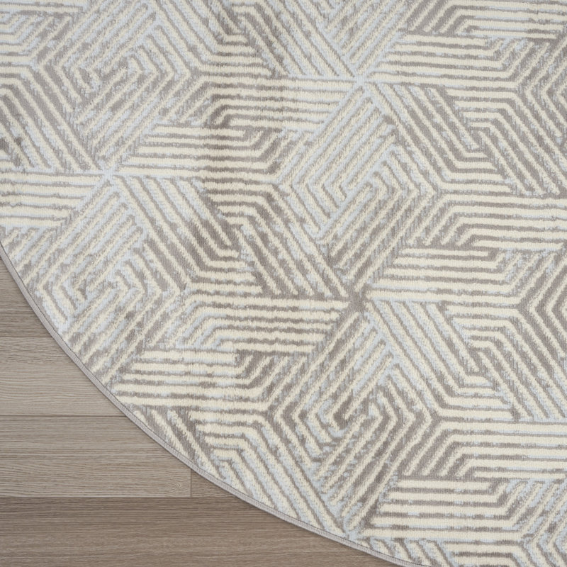 Averiana Geometric Area Rug, Round 8'
