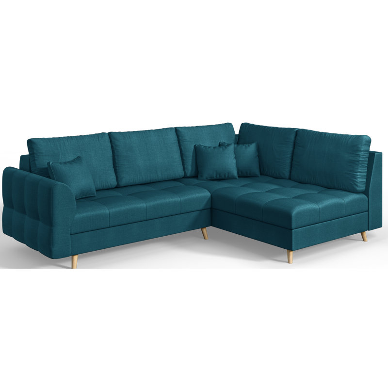 Scandinavian Corner Sofa, Right Hand Facing, Blue