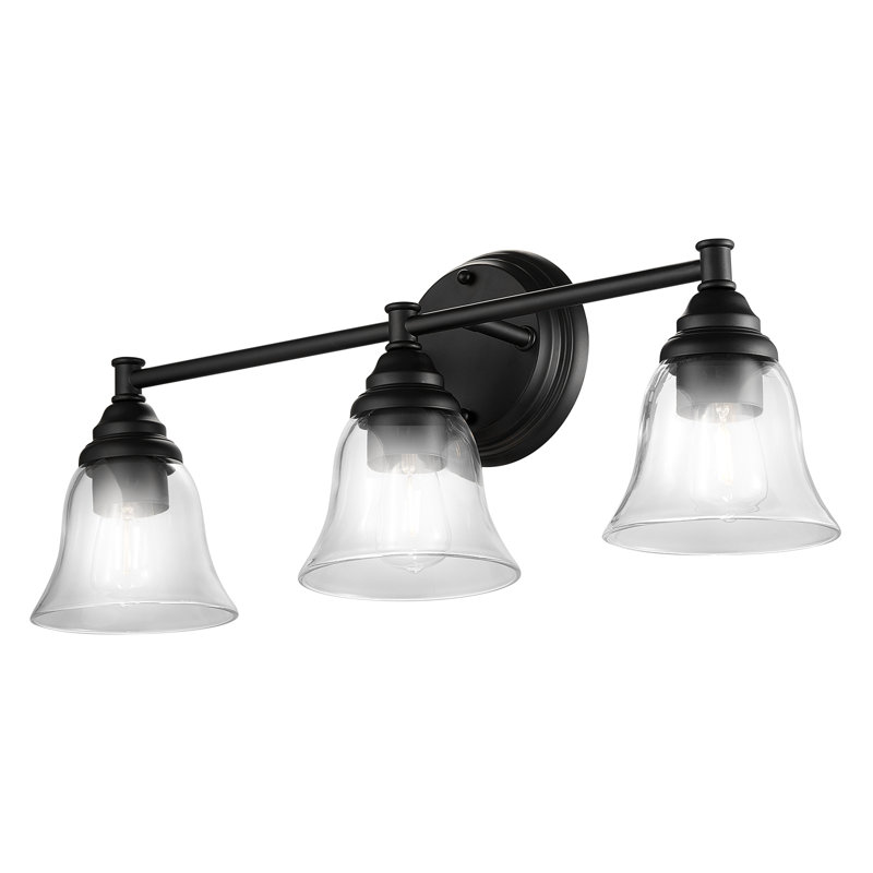 Éclairage pour salle de bain 3 lumières Cordray, Noir mat