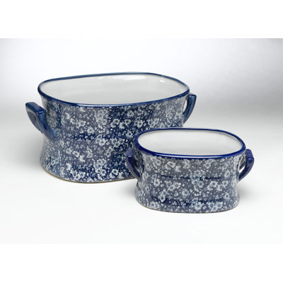 Calico Design 2-Piece Pot Planter Set