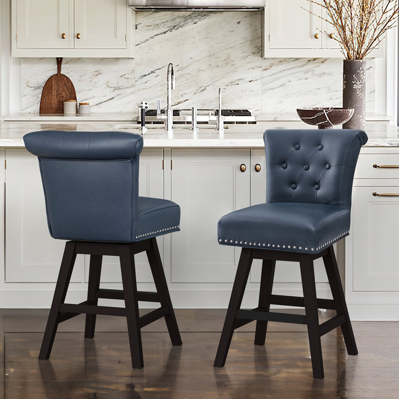 Aralis Swivel 26" Counter Stool, Navy