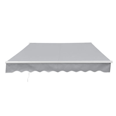 ALEKO Motorized Retractable Outdoor Awning with White Frame