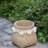 Set of 2 6.5x6.5x6" Brown Cement Planter with Woven Tassel Accent