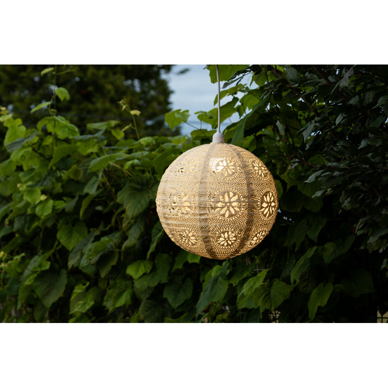 18'' Beige Tyvek Globe Indoor/Outdoor LED Pendant Lamp