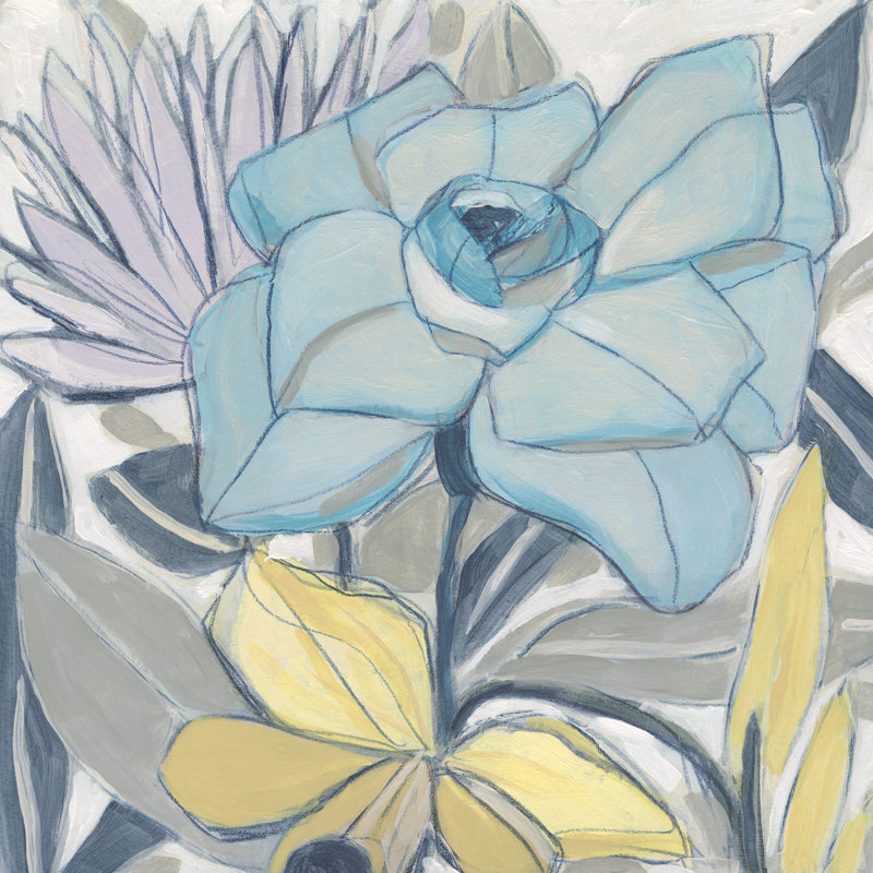 Etched Indigo Fresco I by June Erica Vess - Wrapped Canvas Painting, 76cm H x 76cm W
