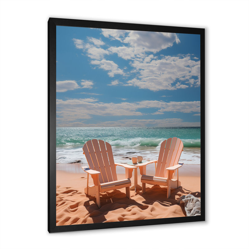 Chaise de plage Dream II - Décoration murale nautique et plage, Cadre photo noir, H 44 po x l 34 po x P 1,5 po