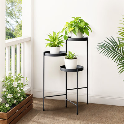Metal 3-Tier Plant Stand – Black