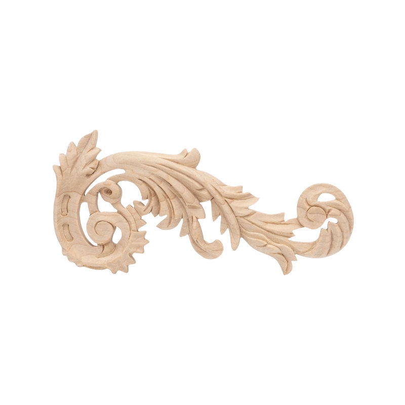 Hand Carved Hard Maple Wood Scroll Onlay
