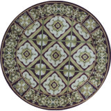 Hand-Knotted High-Quality Ivory and White Round Area Rug