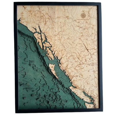 Carte murale 3D Katheen Nautical - côte de la Colombie-Britannique