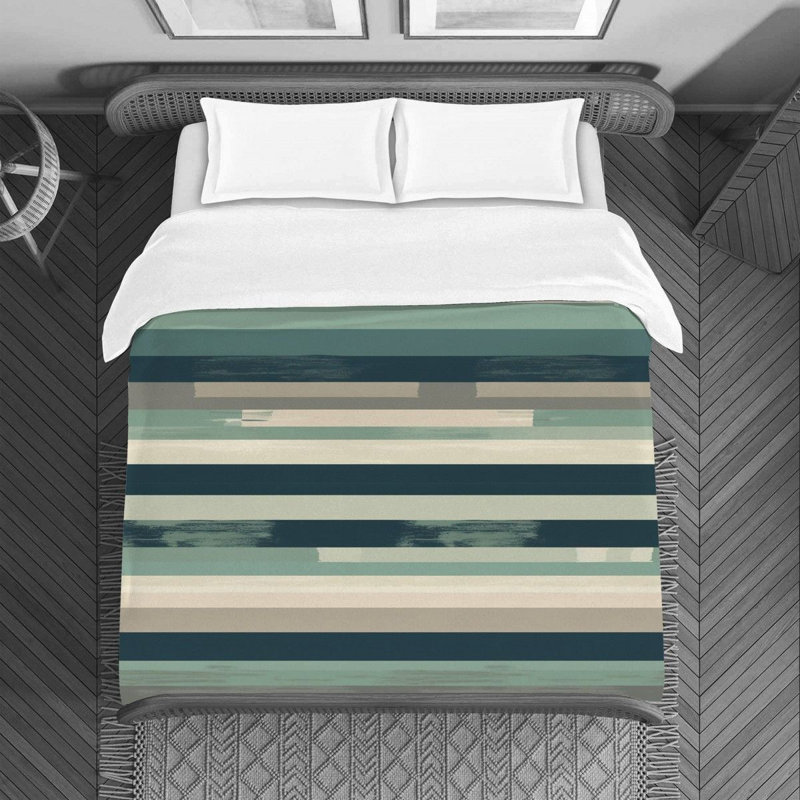 Machine Printed Duvet Cover, King Duvet Cover, Green/Turquoise