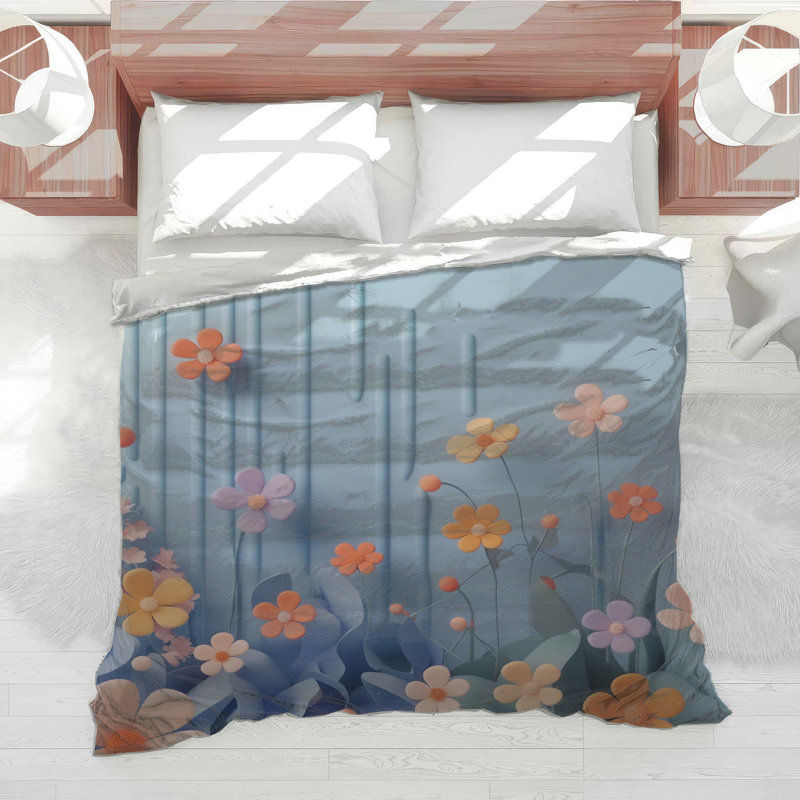 3D Floral Illustration Comforter, Twin Extra Long