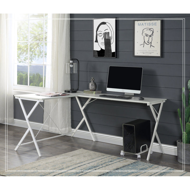 Versatile L-Shaped Computer Desk for Efficient Work and Space Optimization, White