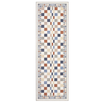 Washable Rugs for Living Room Modern Abstract Checkered Area Rugs Non Slip Carpet Indoor Stain Resistant Carpet for Dining Room Playroom Nursery