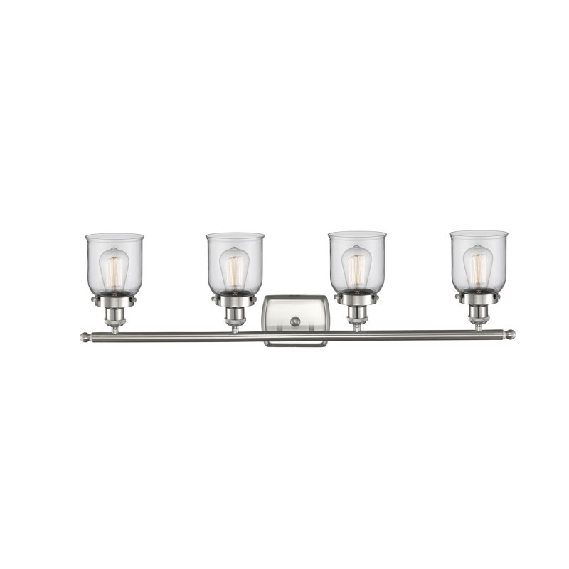 Éclairage pour meuble-lavabo 4 lumières 36 po Ballston Urban Bell, Incandescent, Clair, Nickel satiné brossé