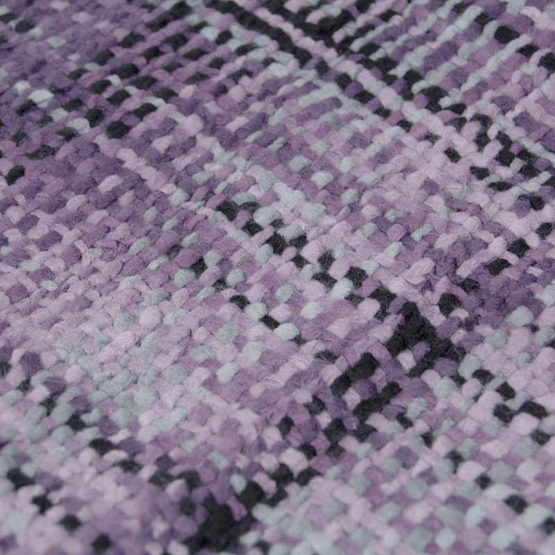 Jeté tissé Donna, Noir / rose / mauve / gris