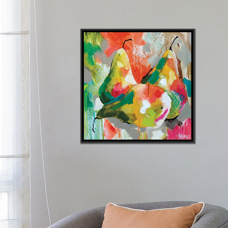 Sunlit Pears par Amanda J. Brooks - Impression sur toile tendue sur châssis, H 26 po x l 26 po x P 1,5 po, Toile tendue