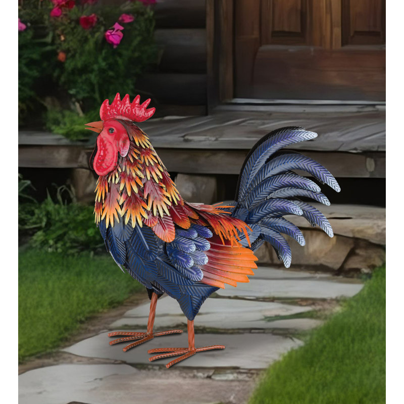 Animals Weather Resistant Metal Garden Statue, 16" H x 16" W x 6.75" D