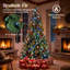 Arbre de Noël artificiel 9 pi avec lumières DEL dynamiques RVB, télécommande et minuterie quotidienne intégrée, branches articulées pour un assemblage facile des Fêtes