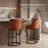 Set of 2 Modern Barrel Counter Stools with Backrest, Linen Upholstered Kitchen Island Bar Stools, Comfortable Accent Seating for Counter Height Tables and Breakfast Bars-880112803