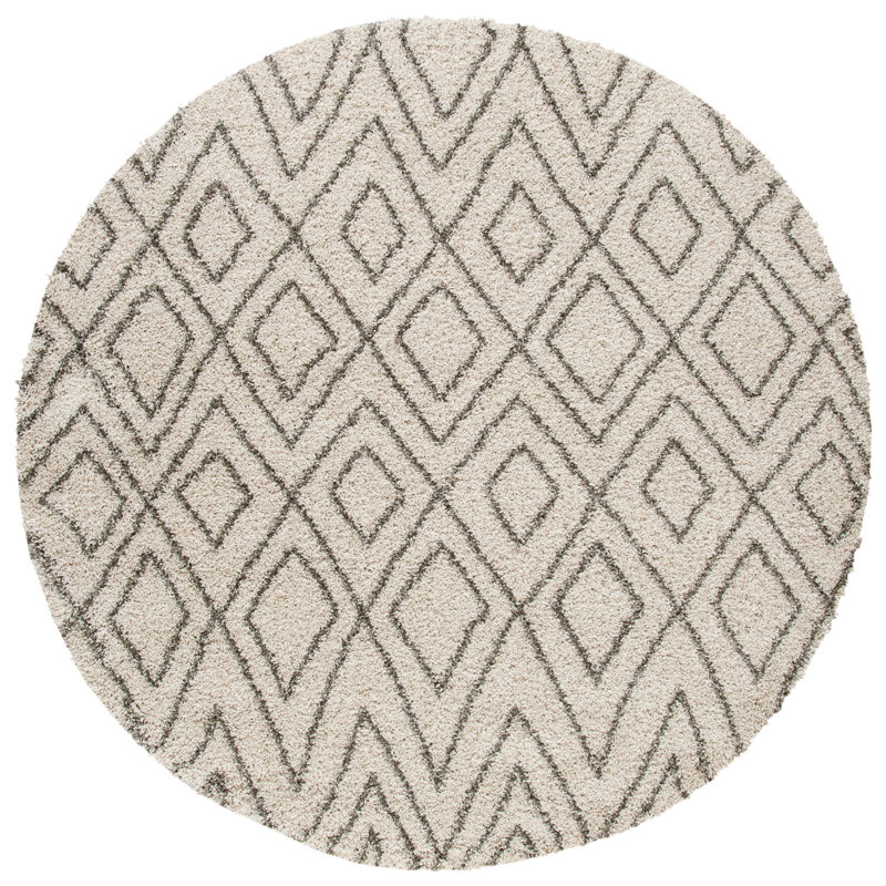 Adessa Shag Performance Geometric Rug, Round 7'
