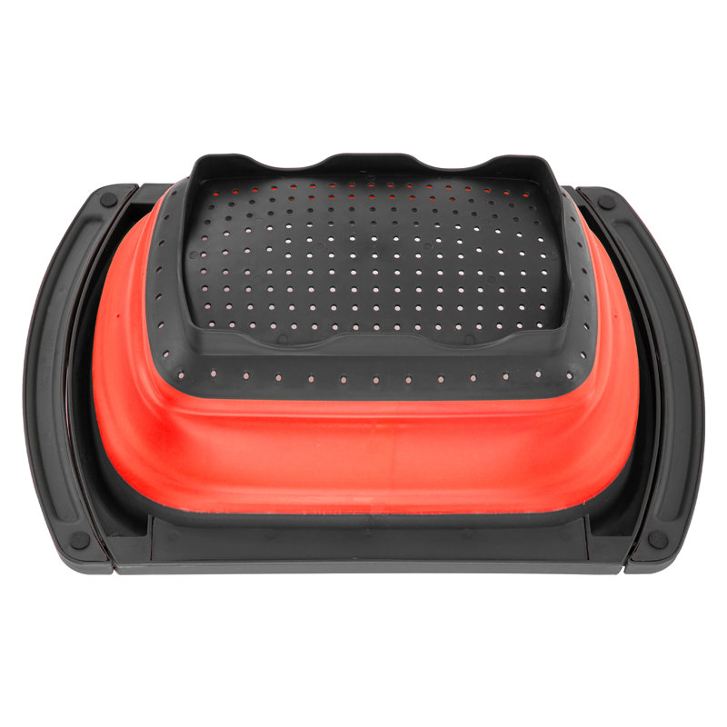 SQ Professional Silicone Over The Sink Strainer, Red
