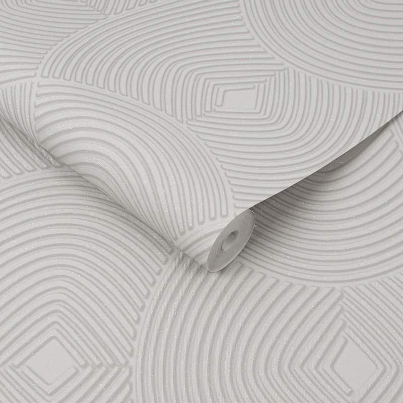 Yeadon Geometric Wallpaper Roll, Quartz