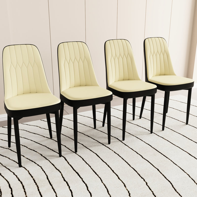 Chaises de salle à manger Modern Kitchen, Beige/noir