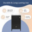 Meuble-lavabo autoportant de 51 cm (20 po) en MDF noir avec lavabo simple, porte à fermeture amortie et tiroir de rangement-558216881