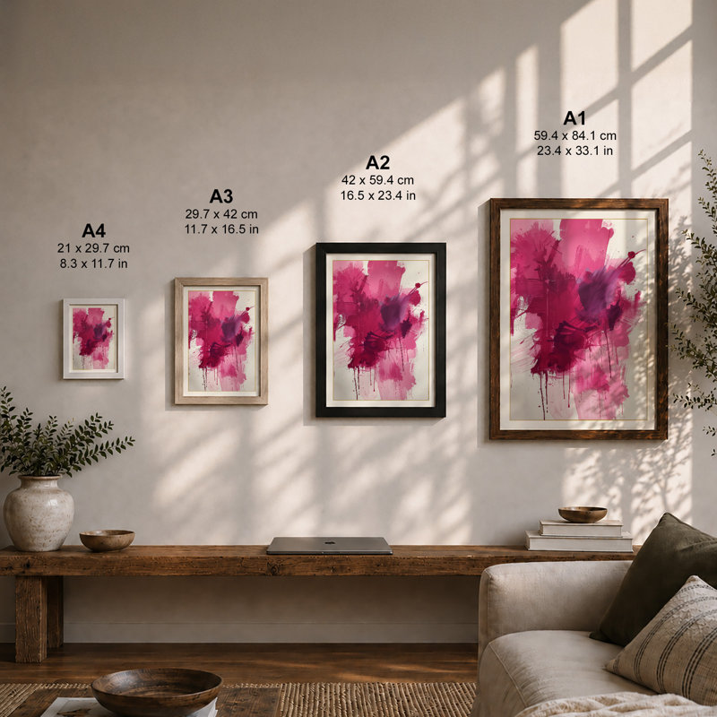 Magenta Bloom Abstract - Print, Unframed, A3 - 42.0 x 29.7 cm