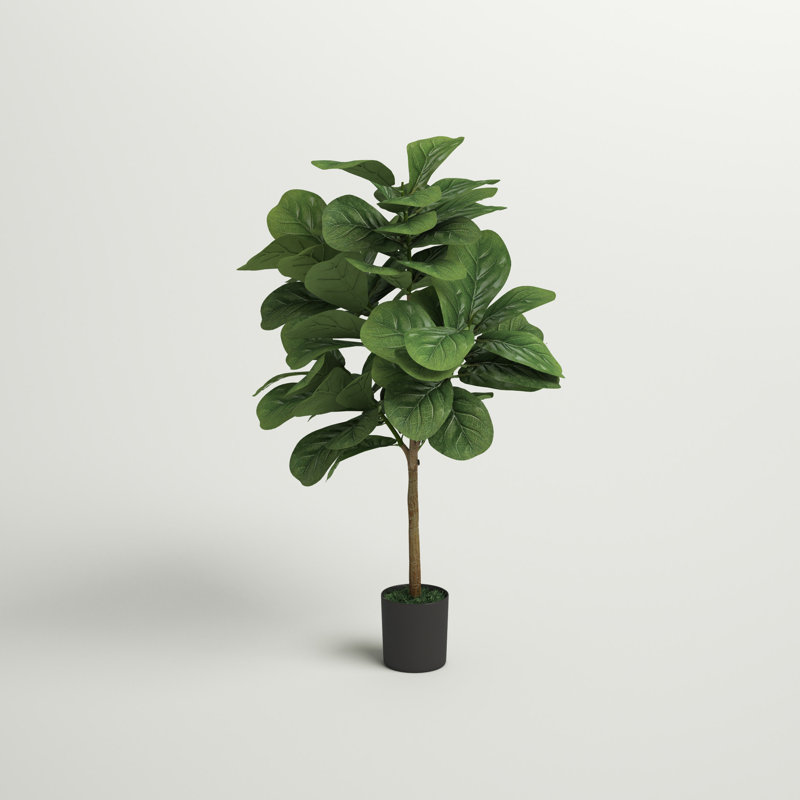 Faux Fiddle Leaf Fig Tree in Pot, 38" H x 24" W x 16" D