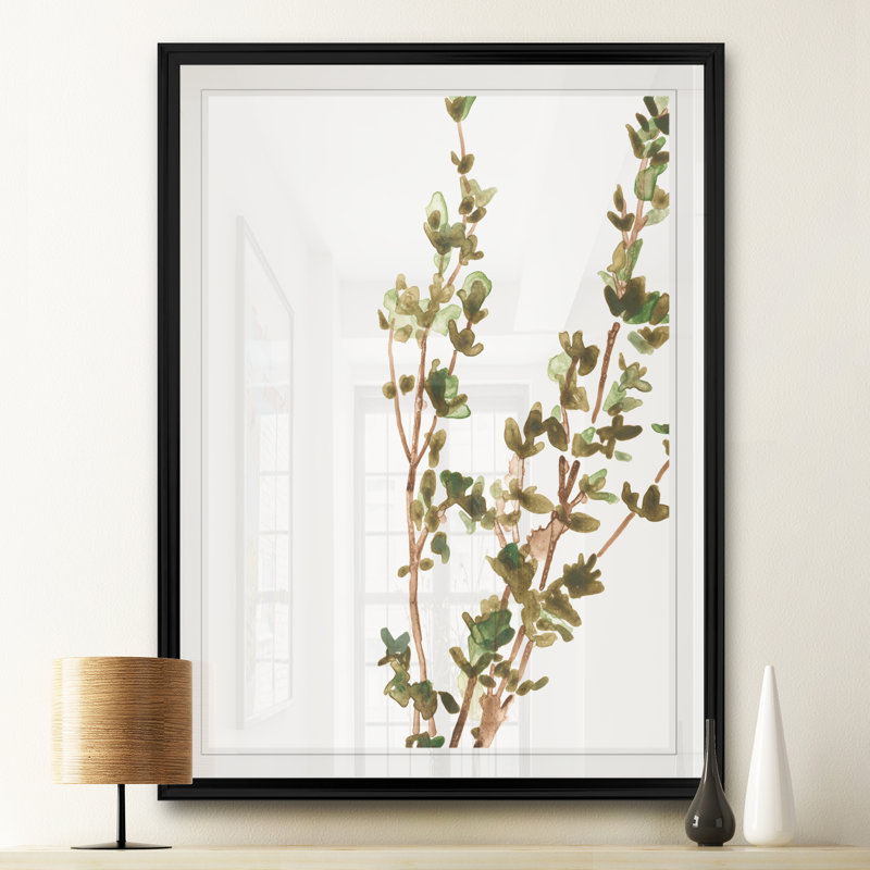 Earthtone Herbs II - reproduction d'art sur toile, H 18,5 po x l 24,5 po x P 1,5 po, Cadre noir