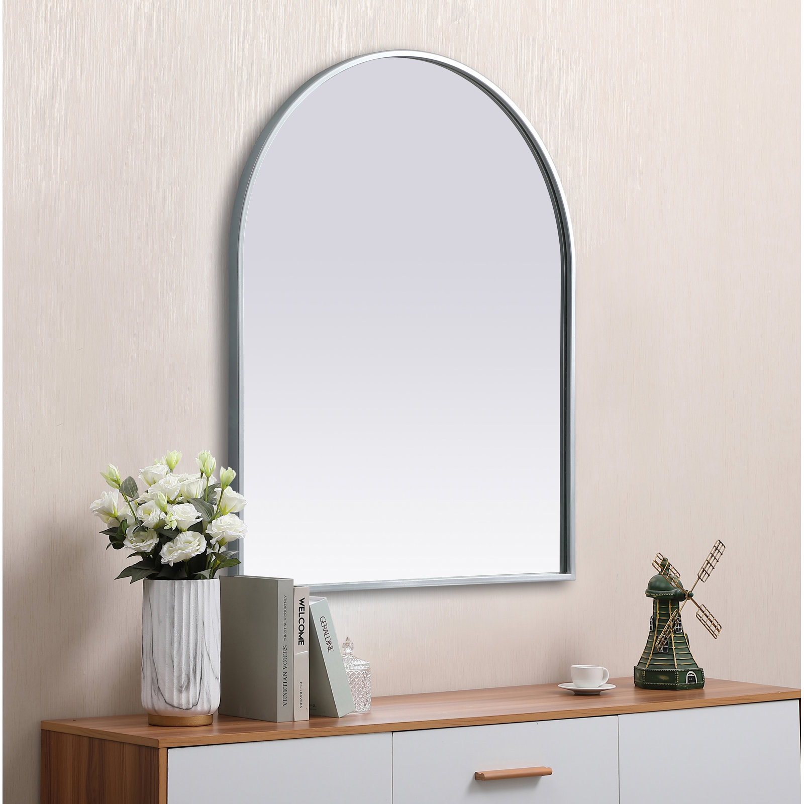 Sabine 36" Accent Mirror, Silver, 30" x 24"