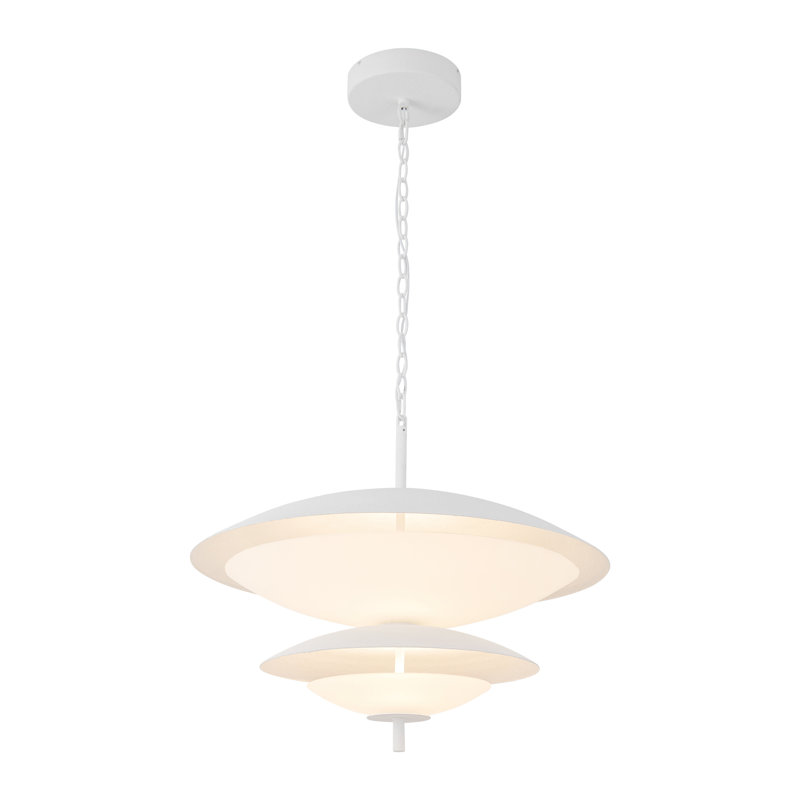 Prescott 2 - Light LED Chandelier, Antique White/Opal Matte Glass