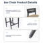 Chaises de bar modernes en aluminium 2pc, pieds fuselés, repose-pieds, ergonomique, noir Ember, coussin pour l'extérieur, près de la piscine