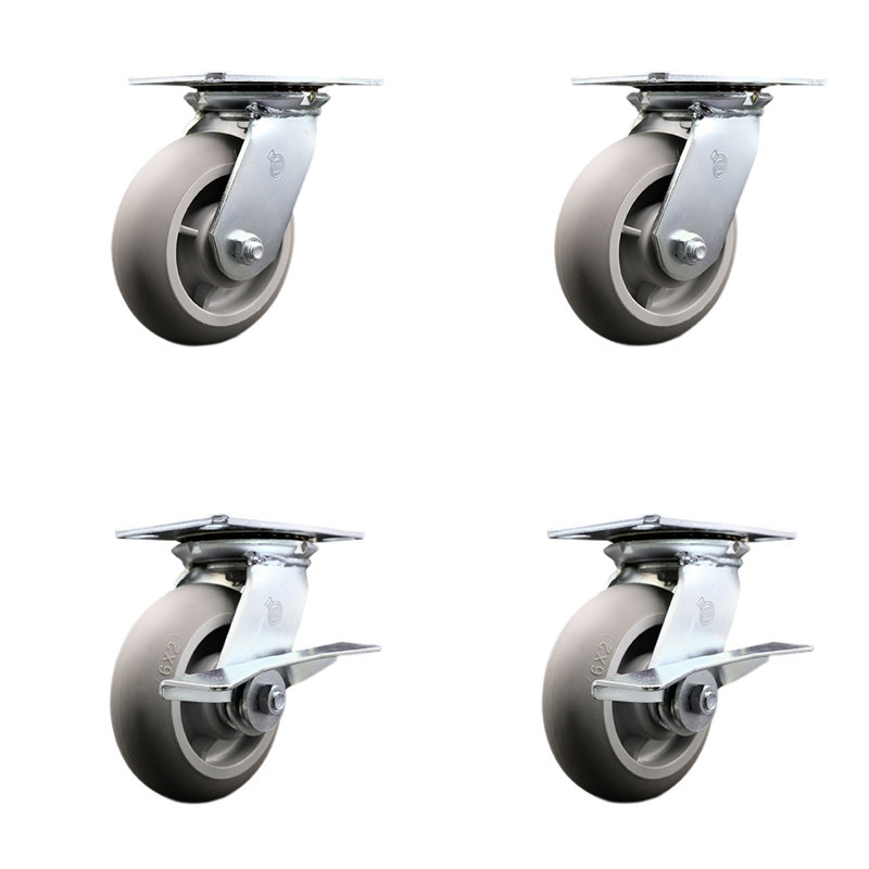 4-Piece Thermoplastic Rubber Caster Set